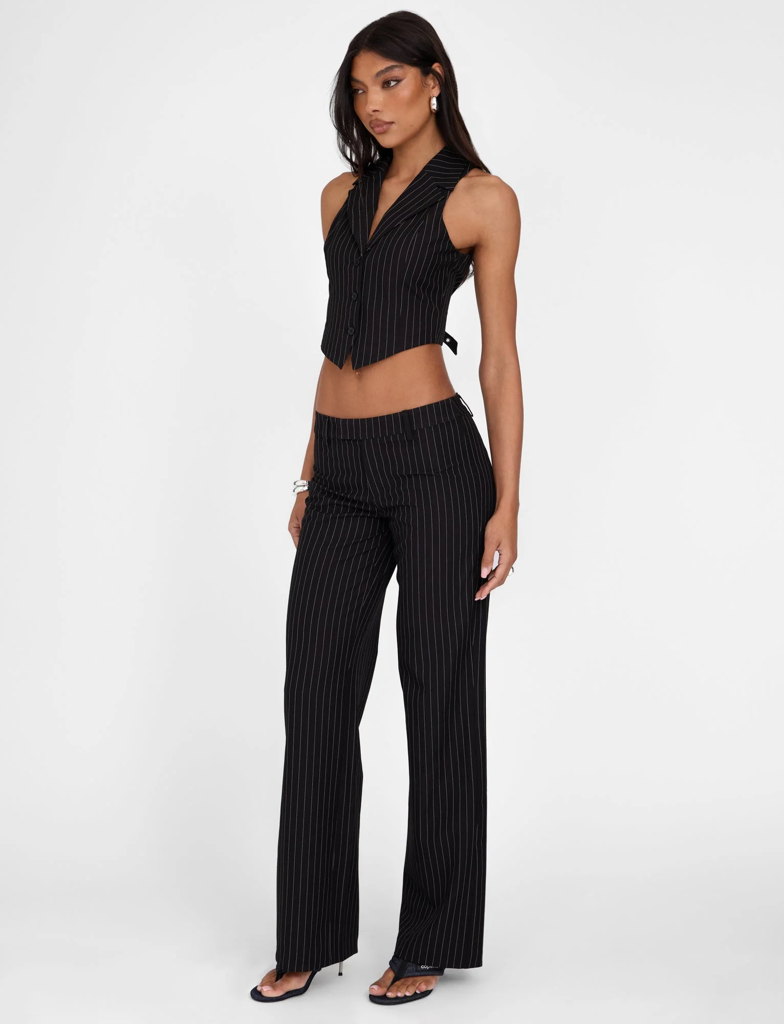 TAMARA PANT - BLACK : PINSTRIPE - Image 5