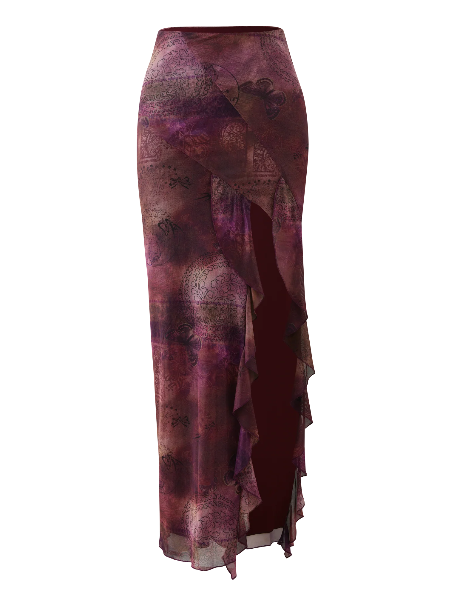 THEO SKIRT - PLUM BUTTERFLY PAISLEY - Image 6