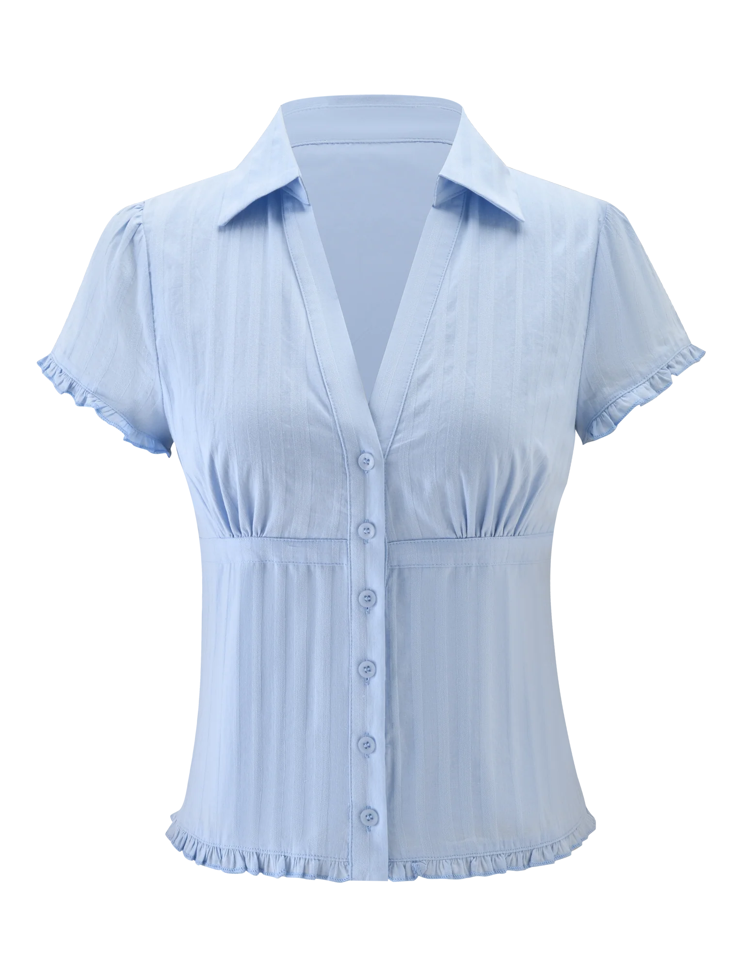 VALERIE SHORT SLEEVE SHIRT - BABY BLUE - Image 7