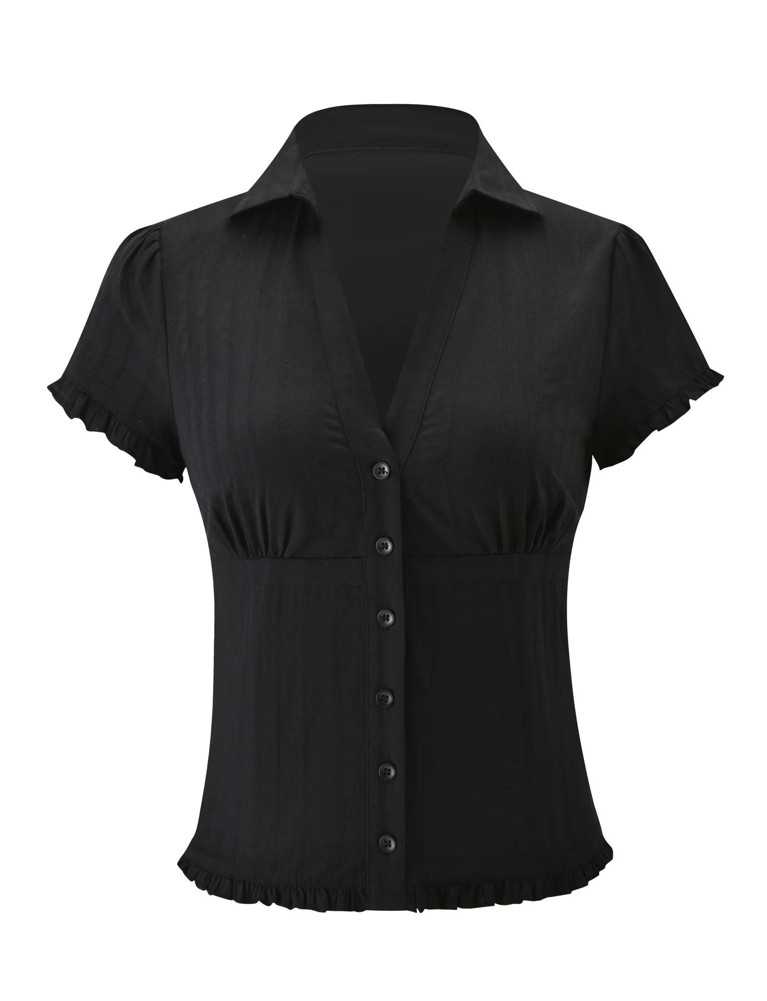 VALERIE SHORT SLEEVE SHIRT - BLACK - Image 7