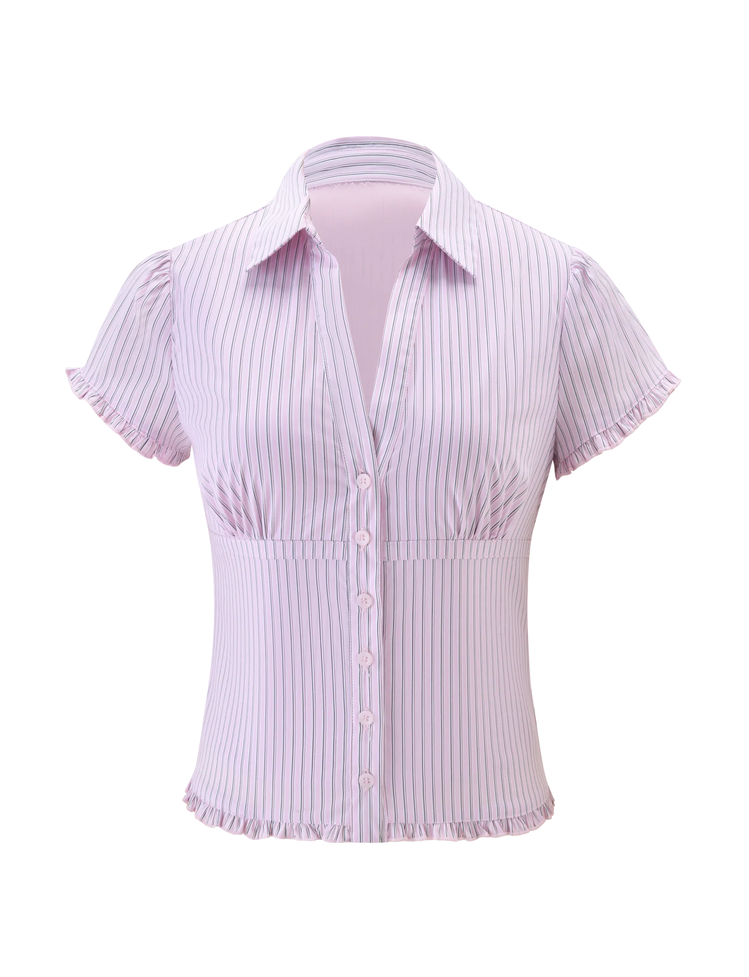 VALERIE SHORT SLEEVE SHIRT - PINK STRIPE - Image 7
