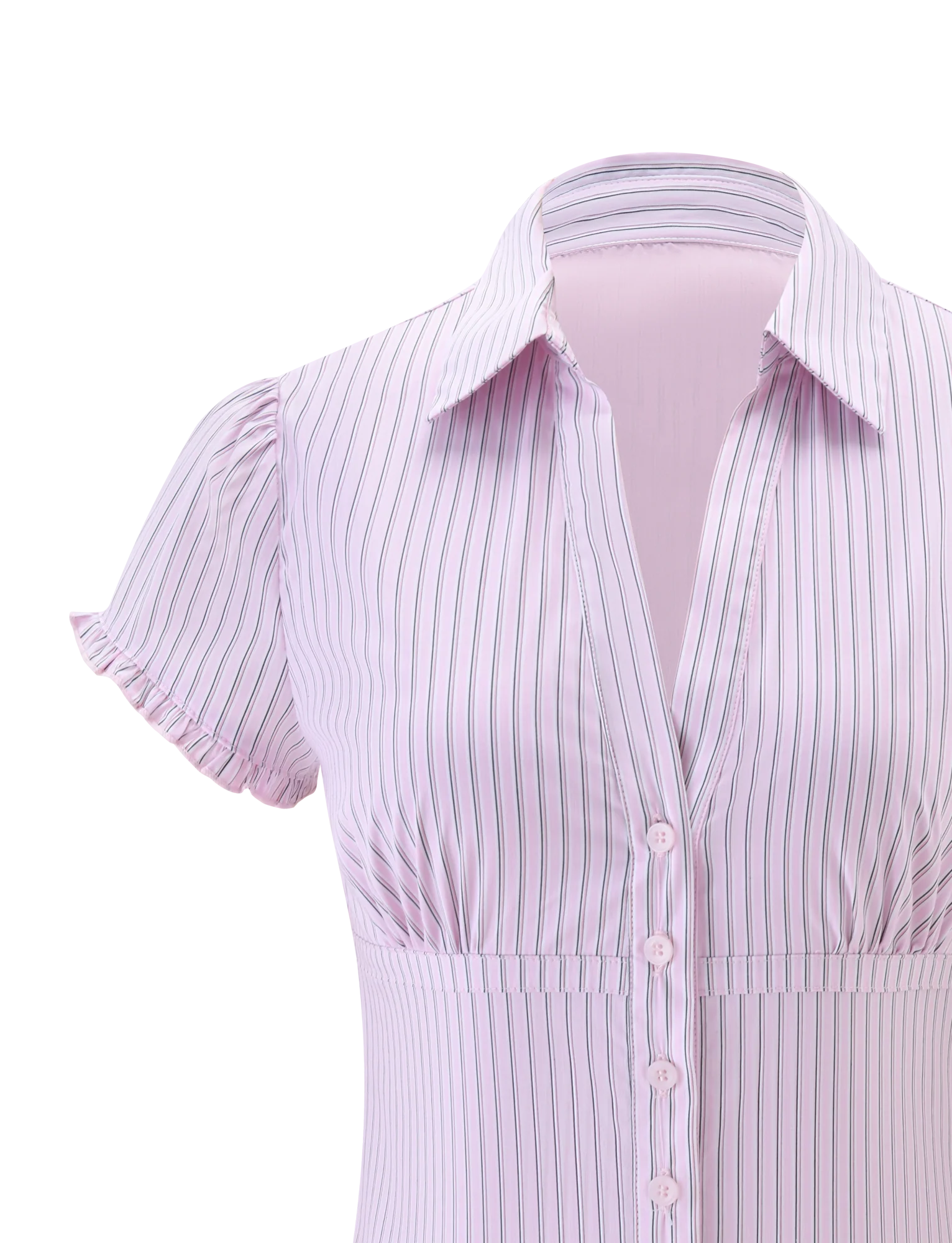 VALERIE SHORT SLEEVE SHIRT - PINK STRIPE - Image 9